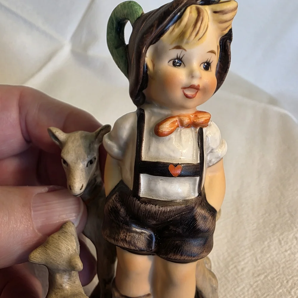 Vintage Goebel Hummel Little Goat Herder Charming Boy w Goats Figurine TMK 6